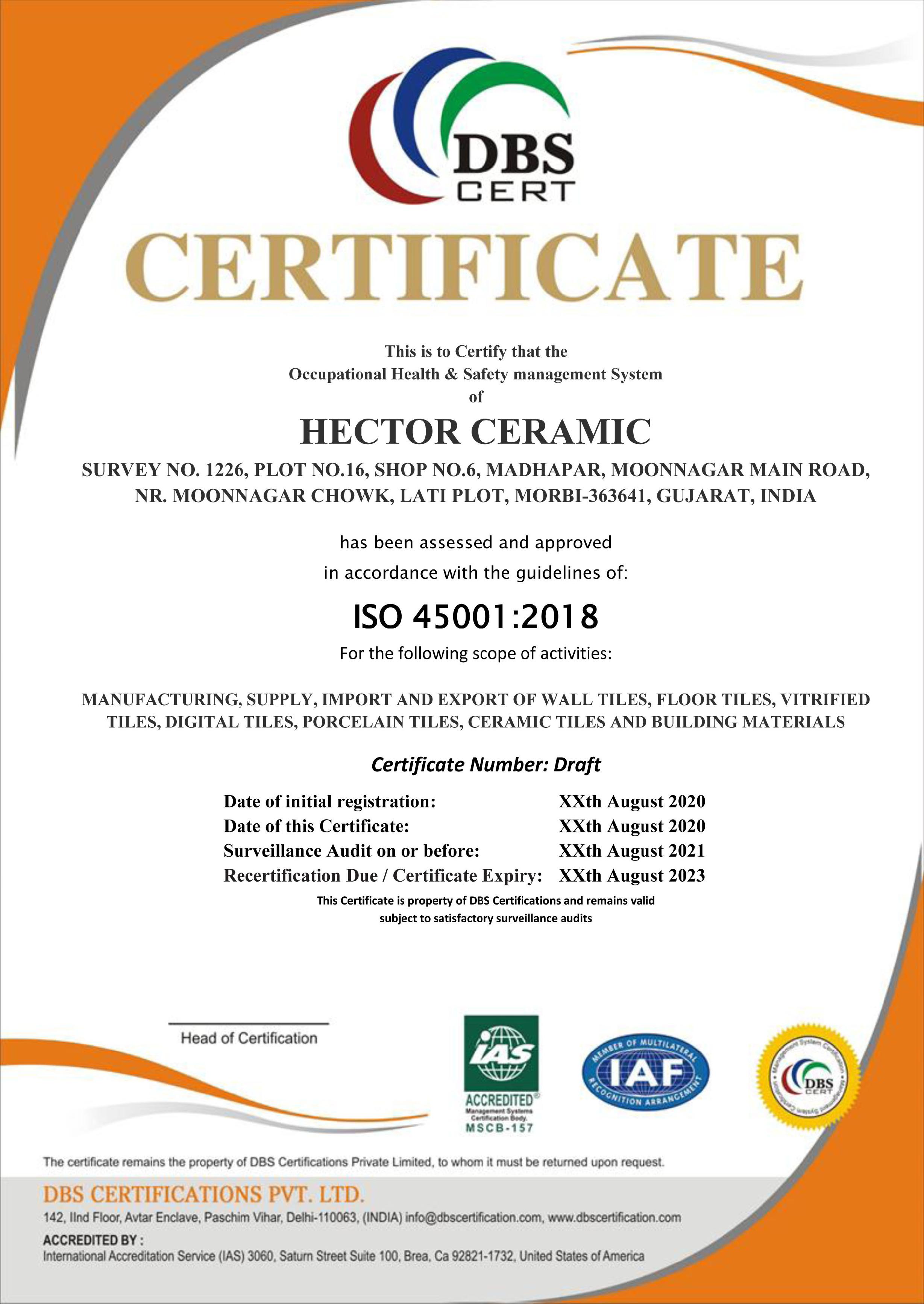 ISO - 45001:2018 Certificate