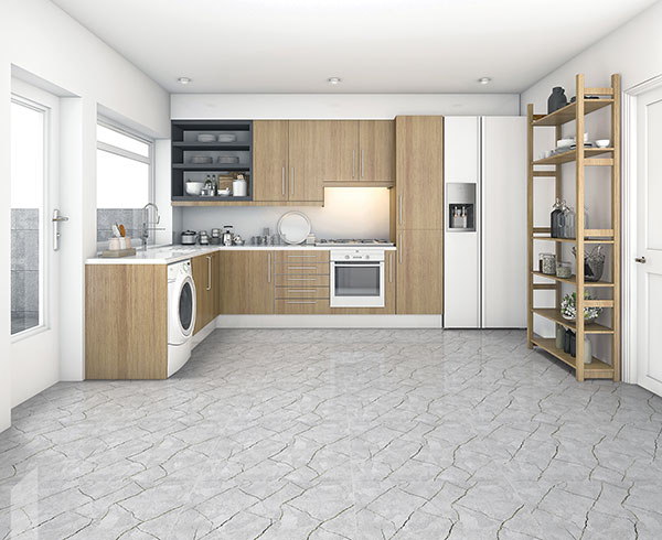 600x600 gvt tiles in kitchen
